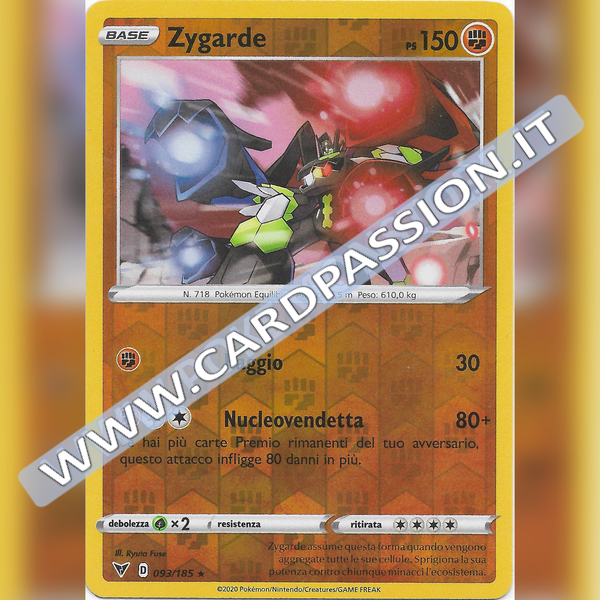 093/185 Zygarde Reverse | Voltaggio Sfolgorante - Card Passion