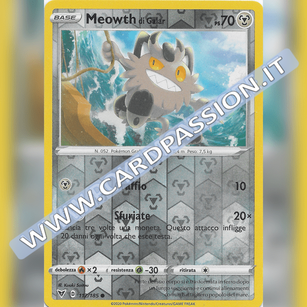 112/185 Meowth di Galar Reverse | Voltaggio Sfolgorante - Card Passion