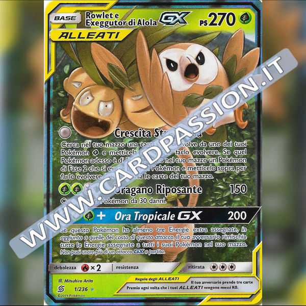 1/236 Rowlet e Exeggutor GX | Sintonia Mentale - Card Passion