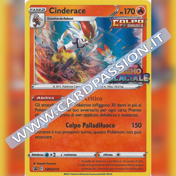 SWSH112 Cinderace Holo Black Star Promo Stamped - Card Passion