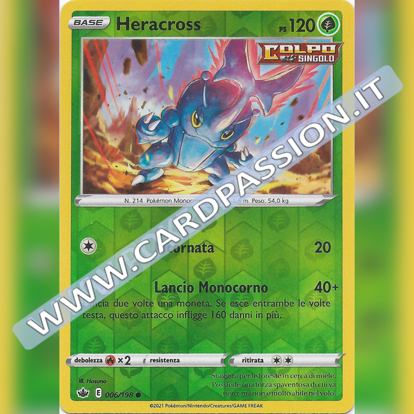 006/198 Heracross Reverse | Regno Glaciale - Card Passion