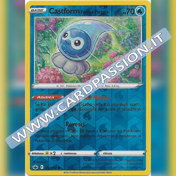 033/198 Castform Forma Pioggia Reverse | Regno Glaciale - Card Passion