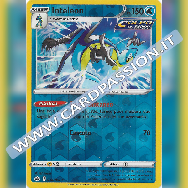 043/198 Inteleon Reverse | Regno Glaciale - Card Passion