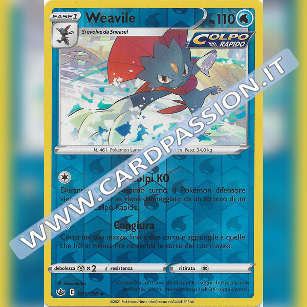 031/198 Weavile Reverse | Regno Glaciale - Card Passion