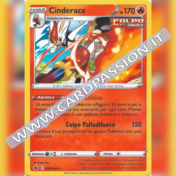 028/198 Cinderace Non Holo | Regno Glaciale - Card Passion