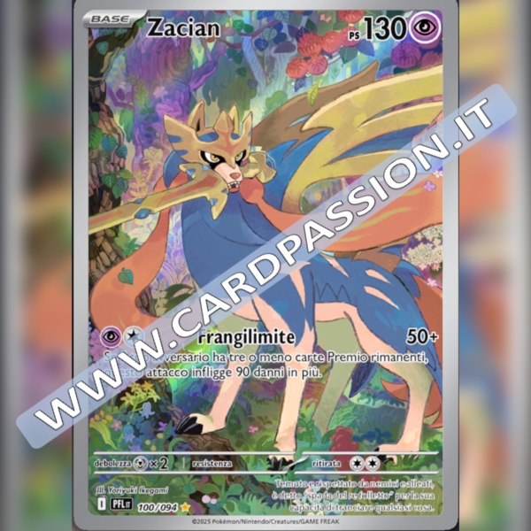 100/094 Zacian Illustrazione Rara | Fiamme Spettrali