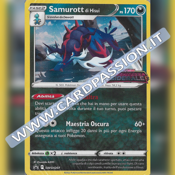 SWSH207 Samurott di Hisui Holo (Stamped) | Black Star Promo - Card Passion