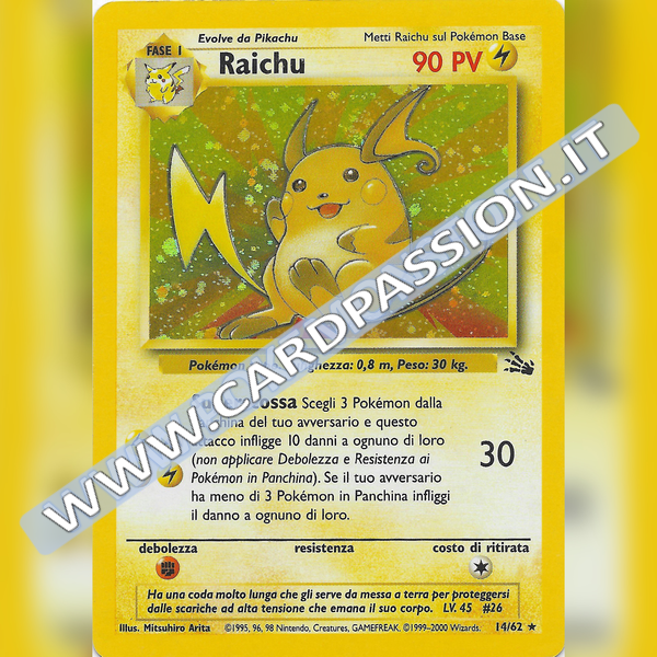 14/62 Raichu Holo | Set Fossil Excellent - Card Passion