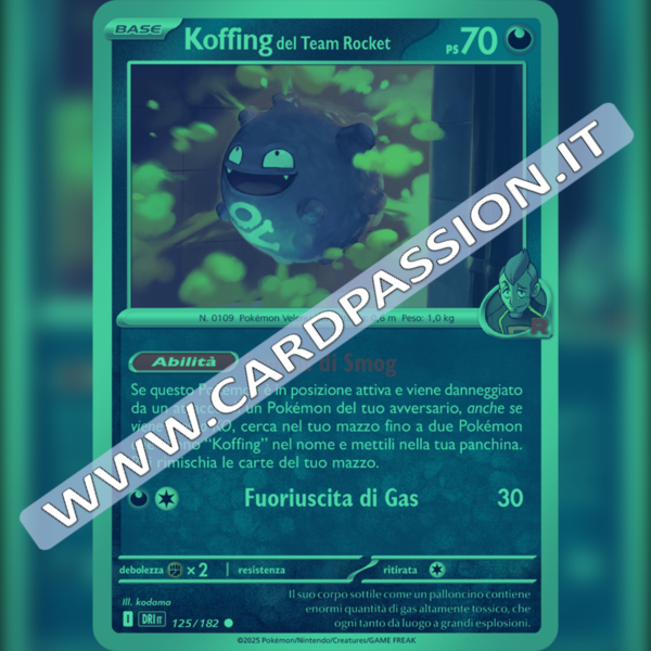 125/182 Koffing del Team Rocket Reverse | Rivali Predestinati