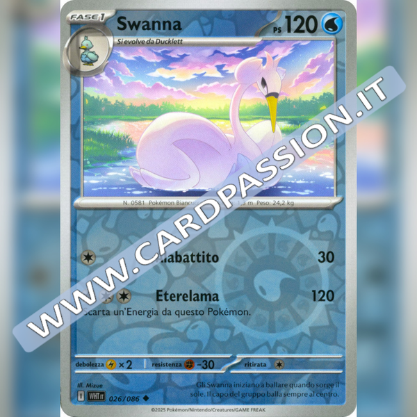 026/086 Swanna Reverse | Fuoco Bianco