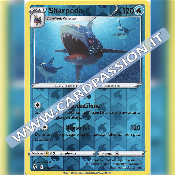 036/203 Sharpedo Reverse | Evoluzioni Eteree - Card Passion
