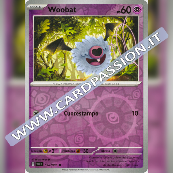 036/086 Woobat Reverse | Fuoco Bianco