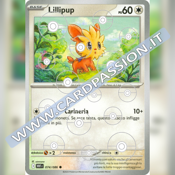 074/086 Lillipup Poke Ball Reverse | Fuoco Bianco