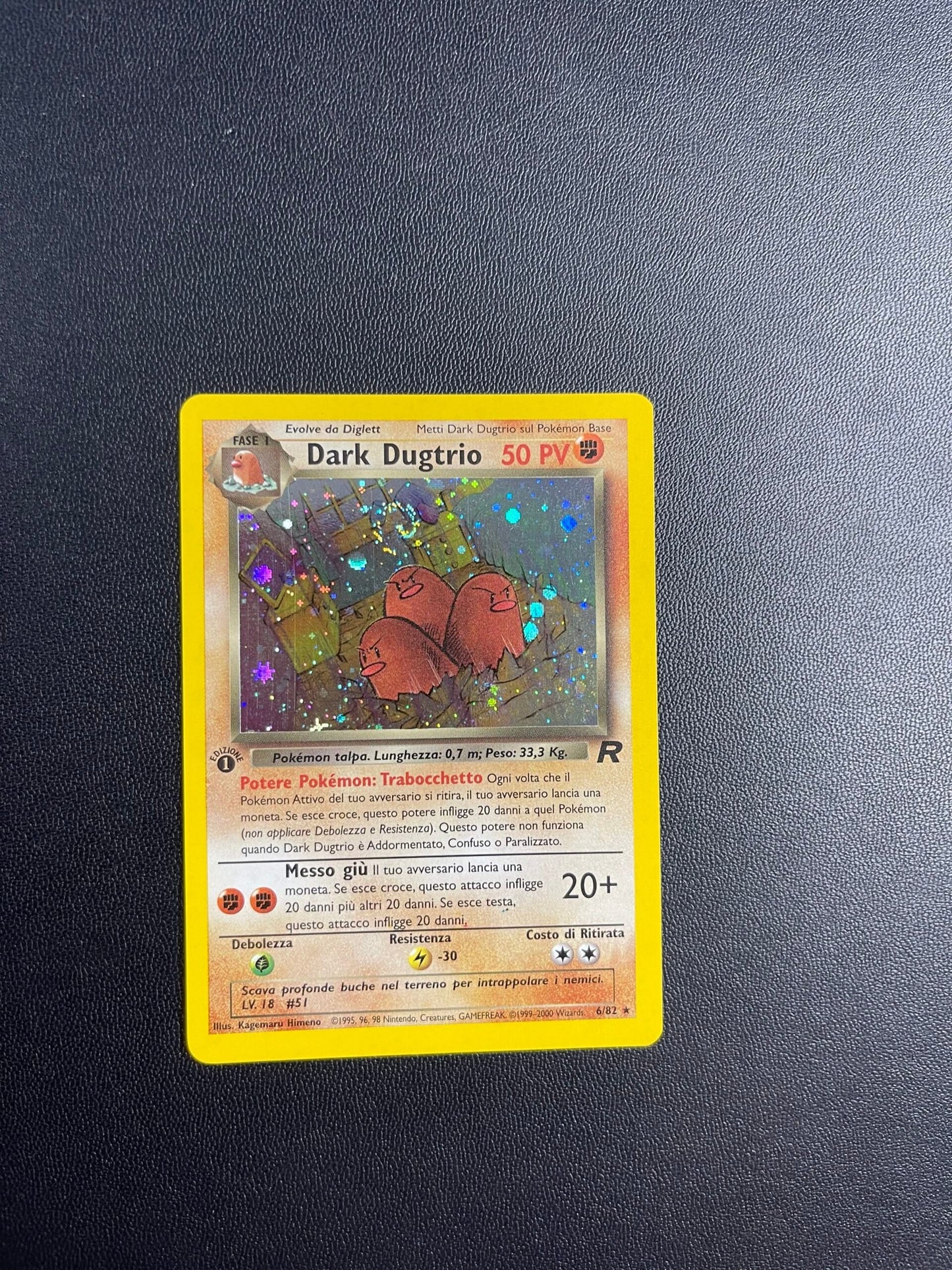 6/82 Dark Dugtrio Holo Prima Edizione Near Mint | Team Rocket (IT)