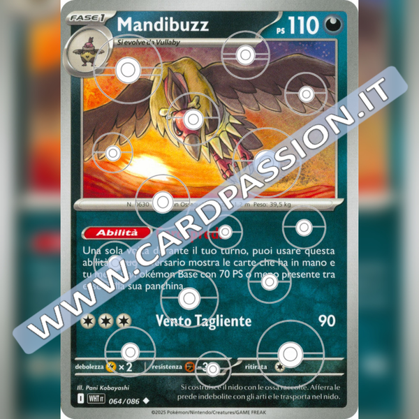064/086 Mandibuzz Poke Ball Reverse | Fuoco Bianco