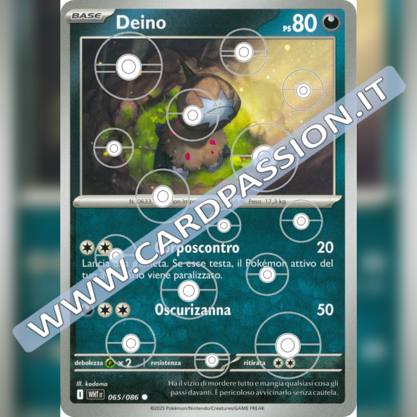 065/086 Deino Poke Ball Reverse | Fuoco Bianco