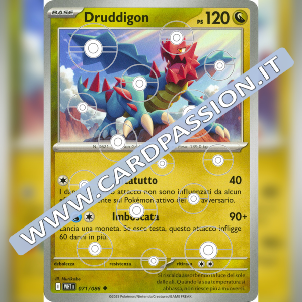 071/086 Druddigon Poke Ball Reverse | Fuoco Bianco