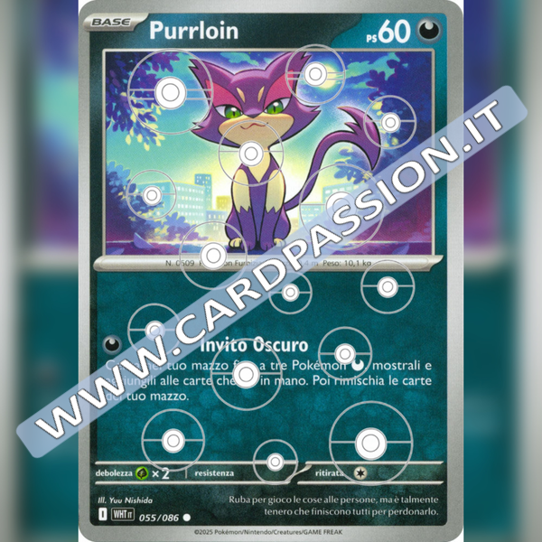 055/086 Purrloin Poke Ball Reverse | Fuoco Bianco