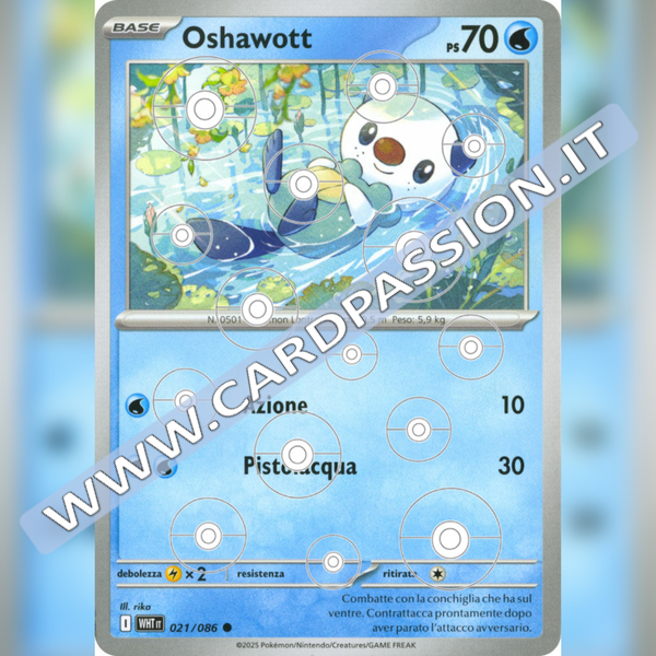 021/086 Oshawott Poke Ball Reverse | Fuoco Bianco