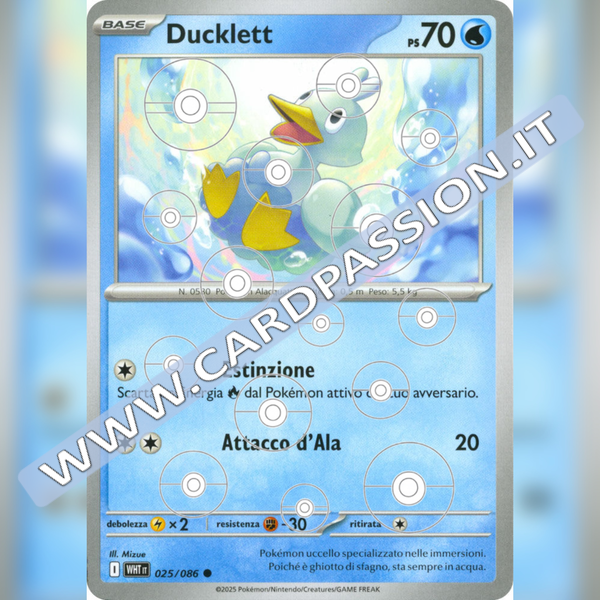 025/086 Ducklett Poke Ball Reverse | Fuoco Bianco