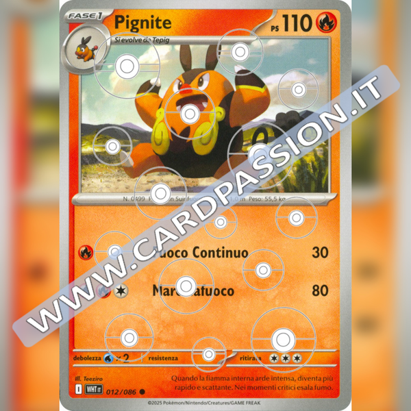 012/086 Pignite Poke Ball Reverse | Fuoco Bianco