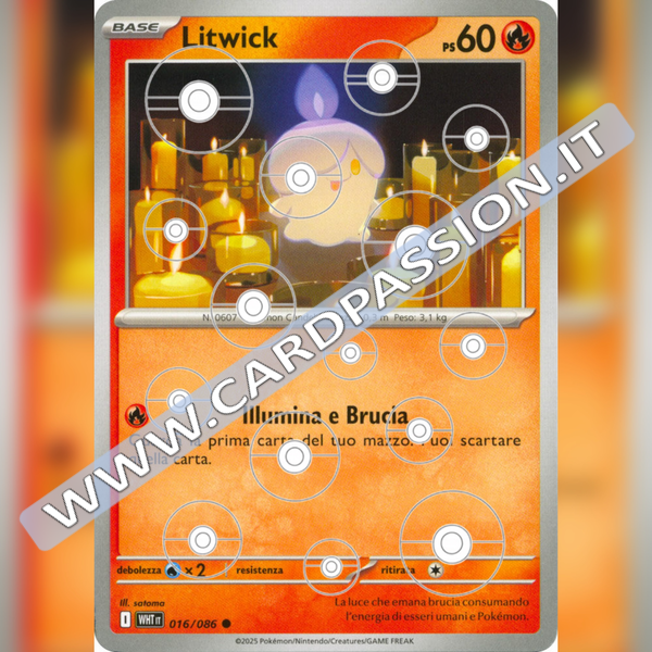 016/086 Litwick Poke Ball Reverse | Fuoco Bianco