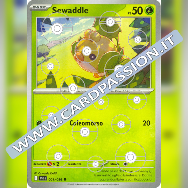 001/086 Sewaddle Poke Ball Reverse | Fuoco Bianco