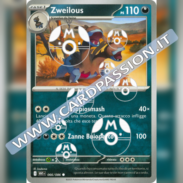 066/086 Zweilous Master Ball Reverse | Fuoco Bianco