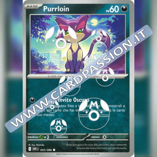 055/086 Purrloin Master Ball Reverse | Fuoco Bianco