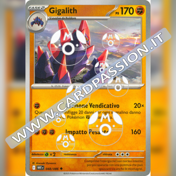 048/086 Gigalith Master Ball Reverse | Fuoco Bianco