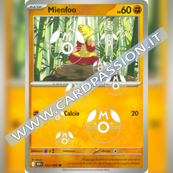 052/086 Mienfoo Master Ball Reverse | Fuoco Bianco