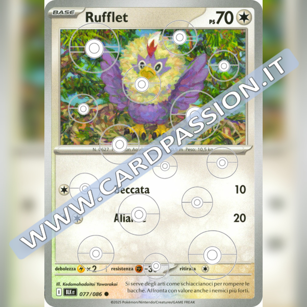 077/086 Rufflet Poke Ball Reverse | Luce Nera