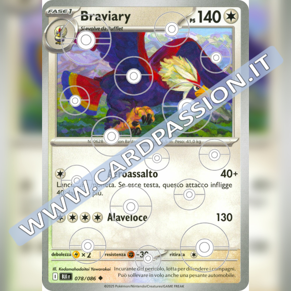 078/086 Braviary Poke Ball Reverse | Luce Nera