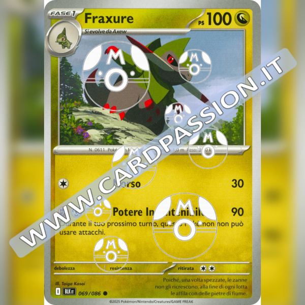 069/086 Fraxure Master Ball Reverse | Luce Nera