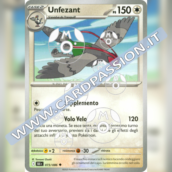 073/086 Unfezant Master Ball Reverse | Luce Nera