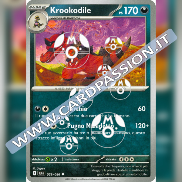 059/086 Krookodile Master Ball Reverse | Luce Nera