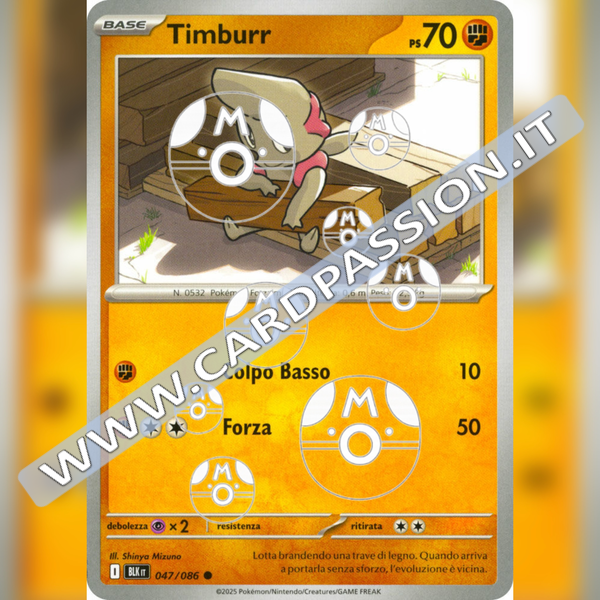 047/086 Timburr Master Ball Reverse | Luce Nera