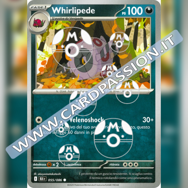 055/086 Whirlipede Master Ball Reverse | Luce Nera