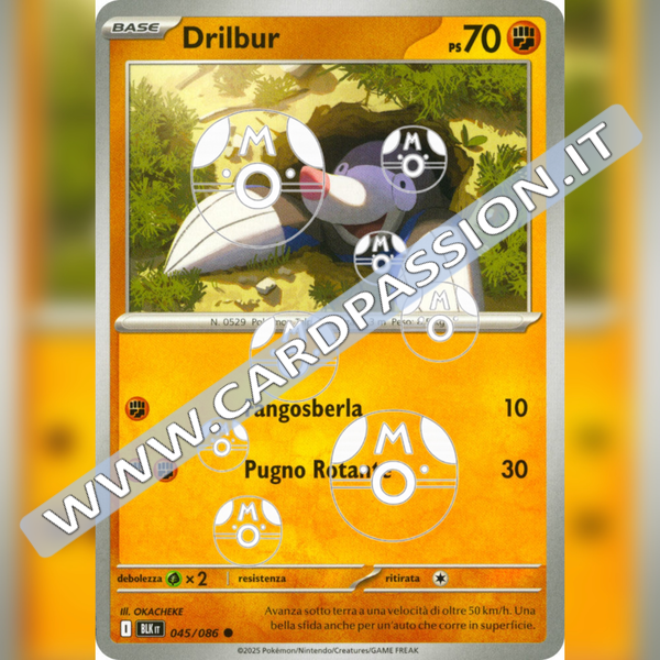 045/086 Drilbur Master Ball Reverse | Luce Nera