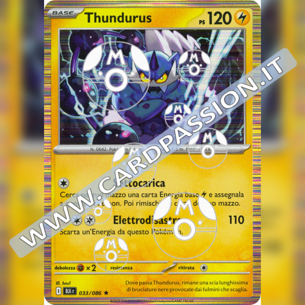 033/086 Thundurus Master Ball Reverse | Luce Nera