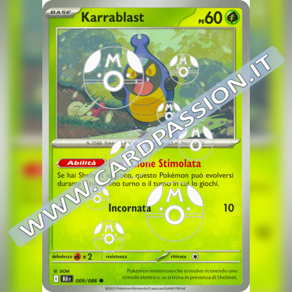009/086 Karrablast Master Ball Reverse | Luce Nera