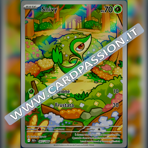 087/086 Snivy Illustrazione Rara | Luce Nera
