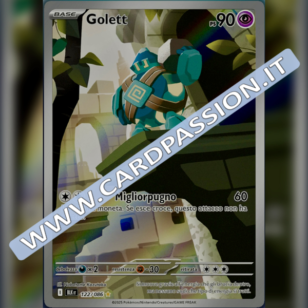122/086 Golett Illustrazione Rara | Luce Nera