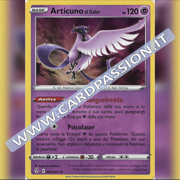 063/203 Articuno di Galar Holo | Evoluzioni Eteree - Card Passion