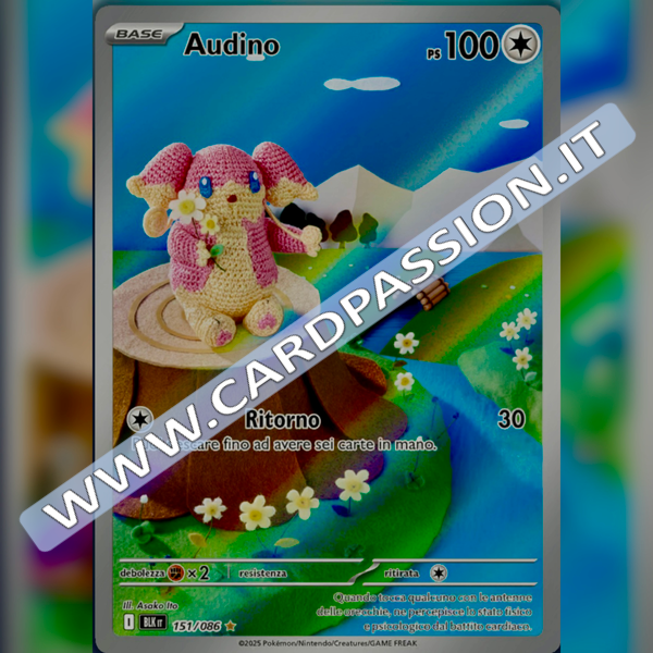 151/086 Audino Illustrazione Rara | Luce Nera
