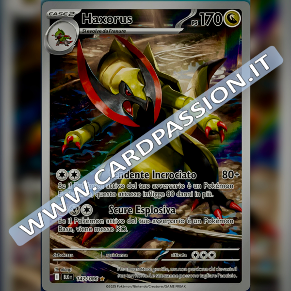 147/086 Haxorus Illustrazione Rara | Luce Nera