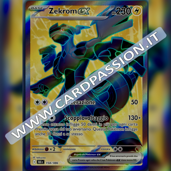 158/086 Zekrom ex (Full Art) | Luce Nera