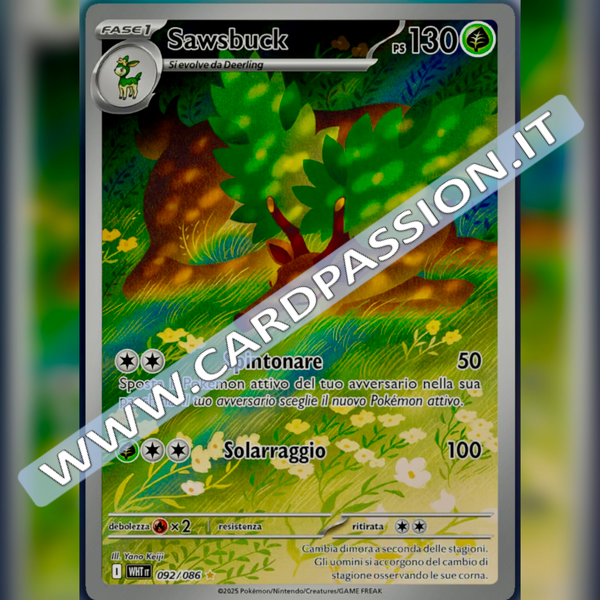 092/086 Sawsbuck Illustrazione Rara | Fuoco Bianco