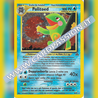 8/75 Politoed Holo Played | Neo Discovery (IT)
