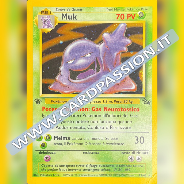 13/62 Muk Holo Prima Edizione Played | Set Fossil (IT)